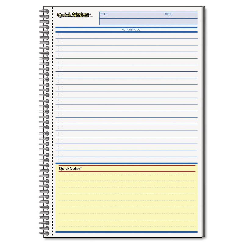 Cambridge Side Bound Guided Business Notebook QuickNotes 8 x 5 White 80 Sheets 06096