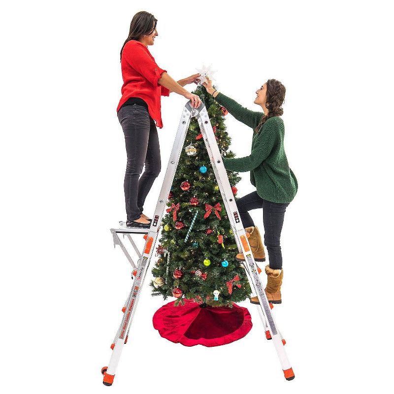Little Giant Velocity 17 Foot Aluminum Adjustable Folding Ladder & Work Platform