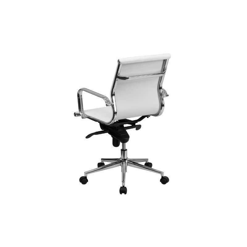 High Back Black Mesh Contemporary Executive Swivel Office Chair with LeatherSoft Seat