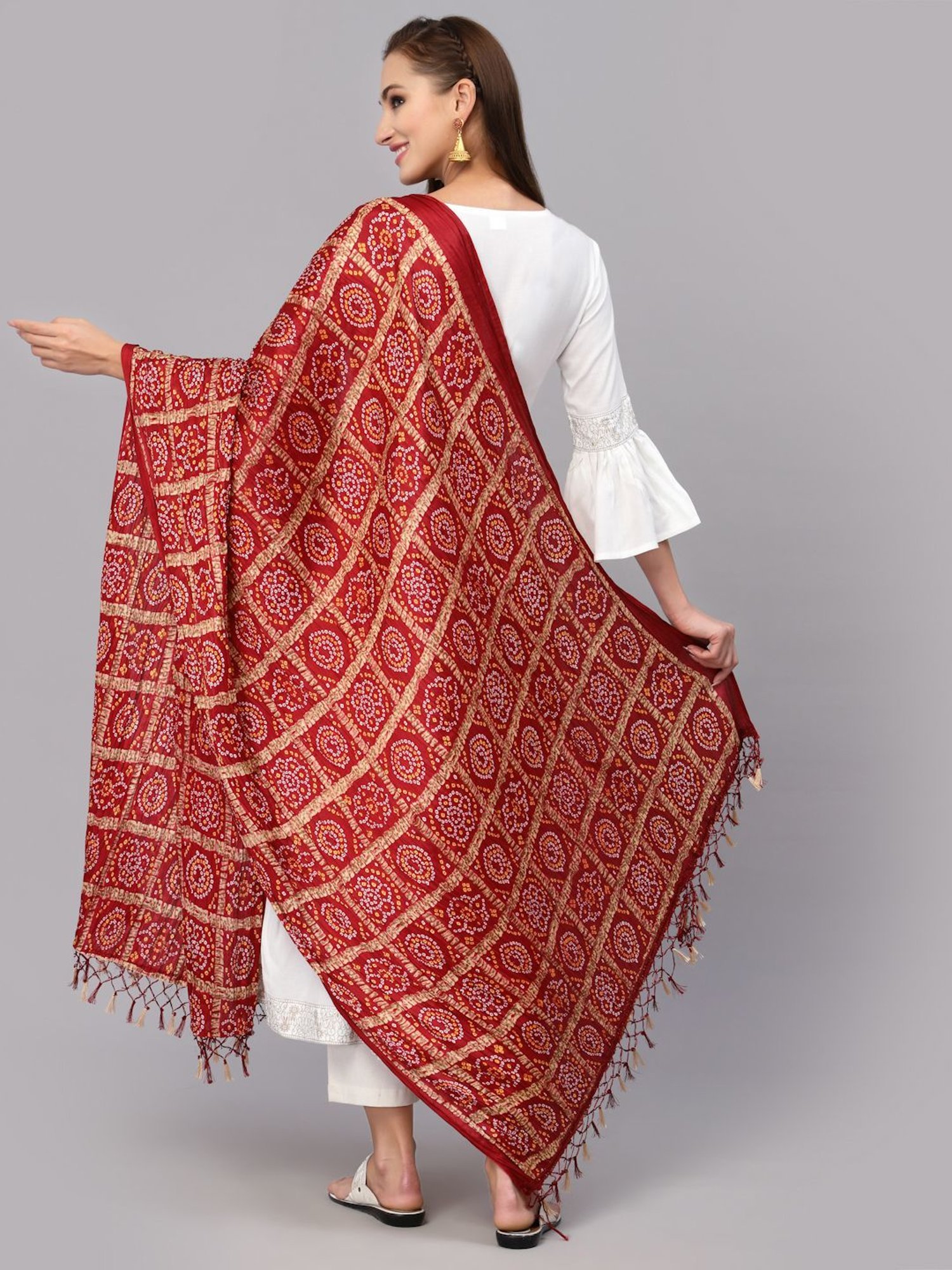 Stylum Red Printed Dupatta
