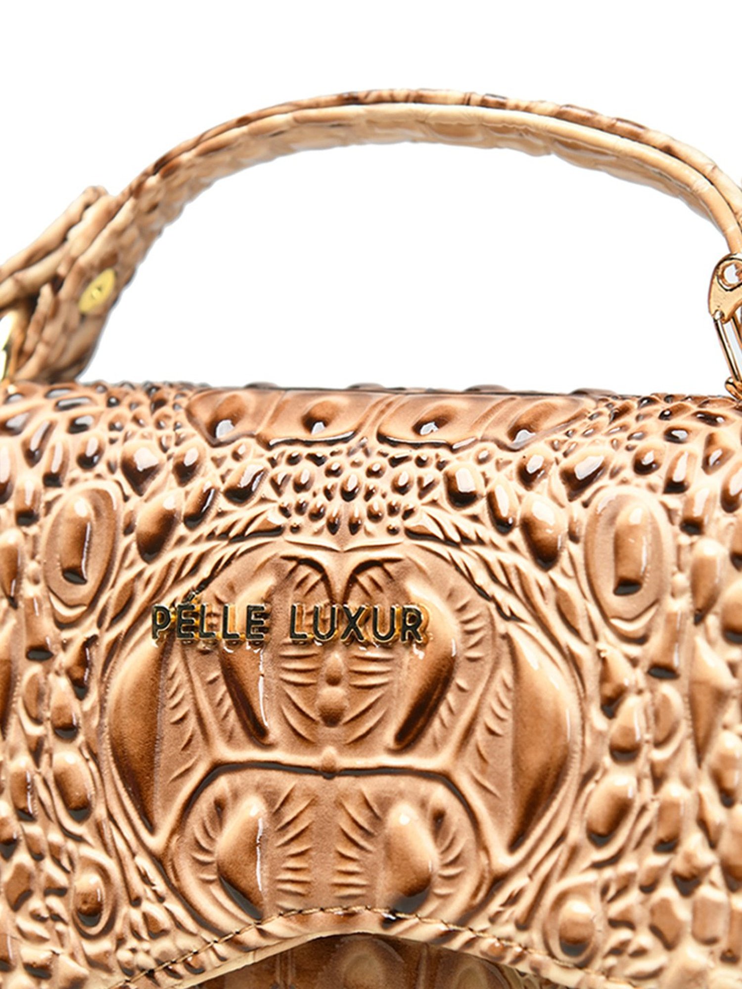 PELLE LUXUR Light Brown Animal Effect Small Cross Body Bag