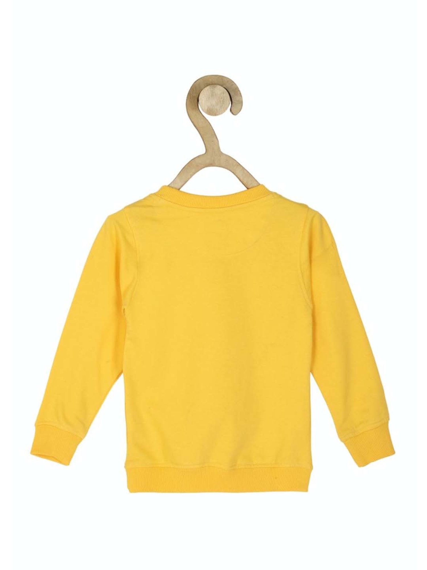 Allen Solly Junior Yellow Cotton Graphic Full Sleeves Sweatshirt