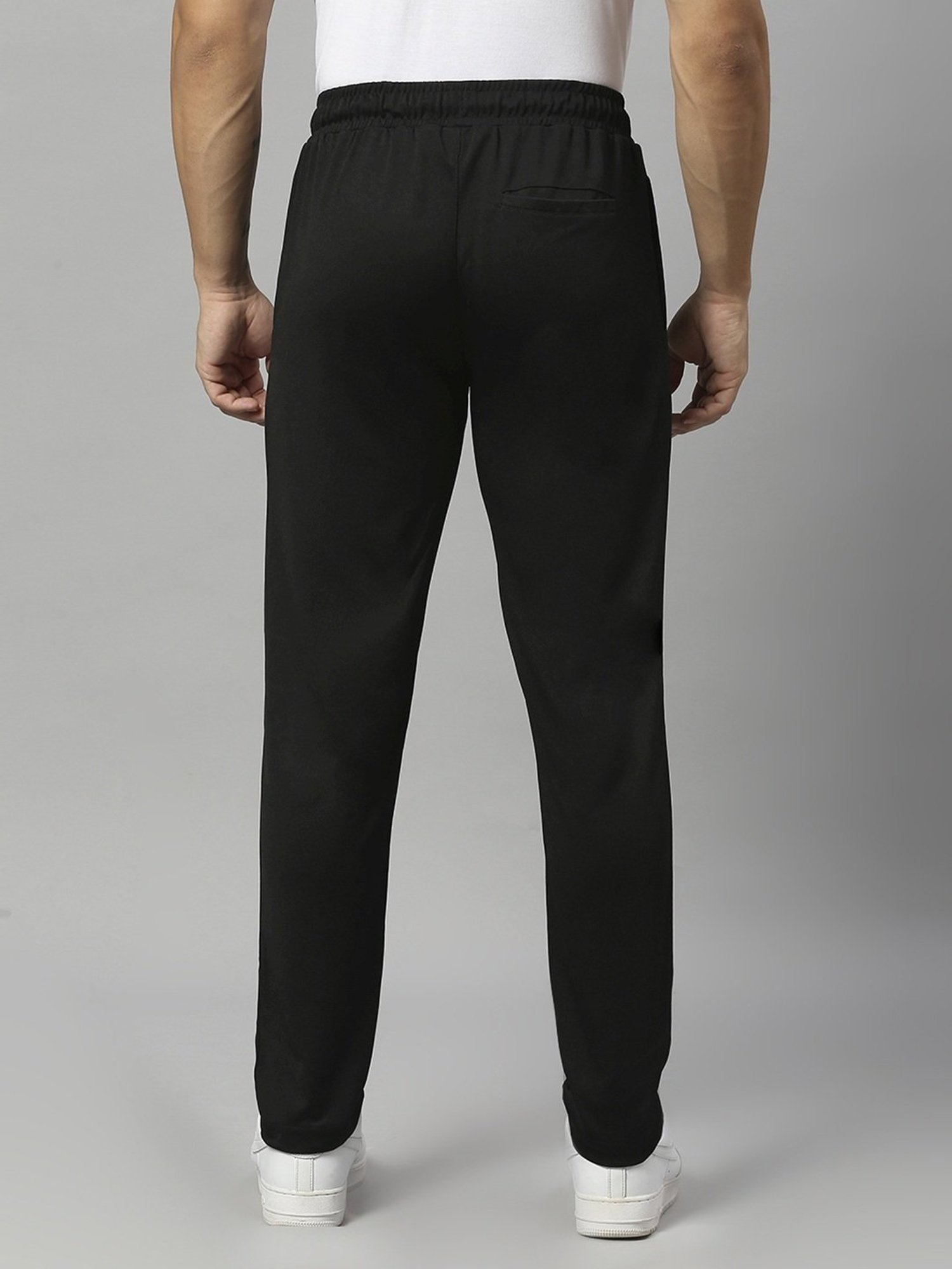 Fitz Black Slim Fit Sports Trackpants