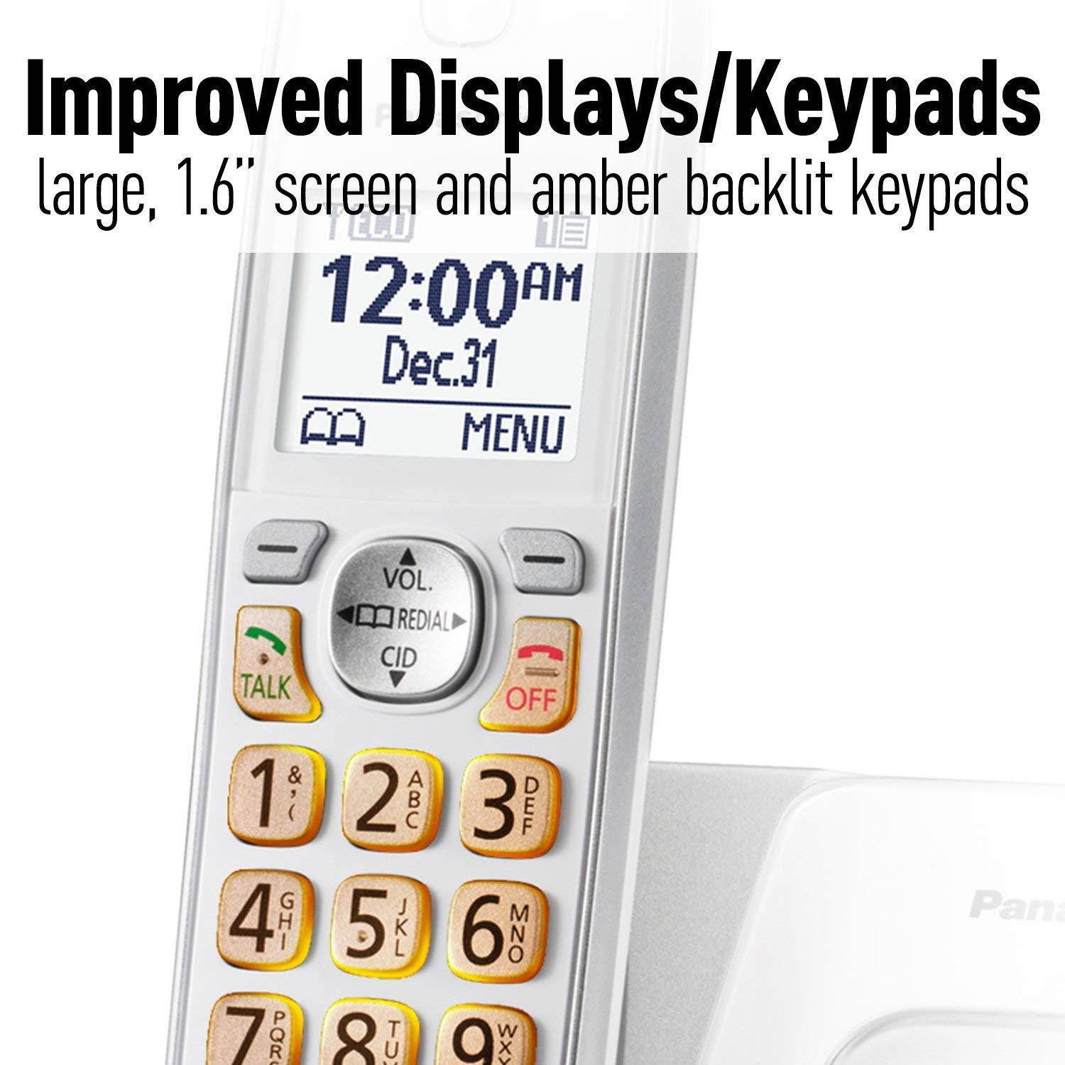 Panasonic KX-TGD533W Expandable Cordless Phone with Call Block and Answering Machine - 3 Handsets