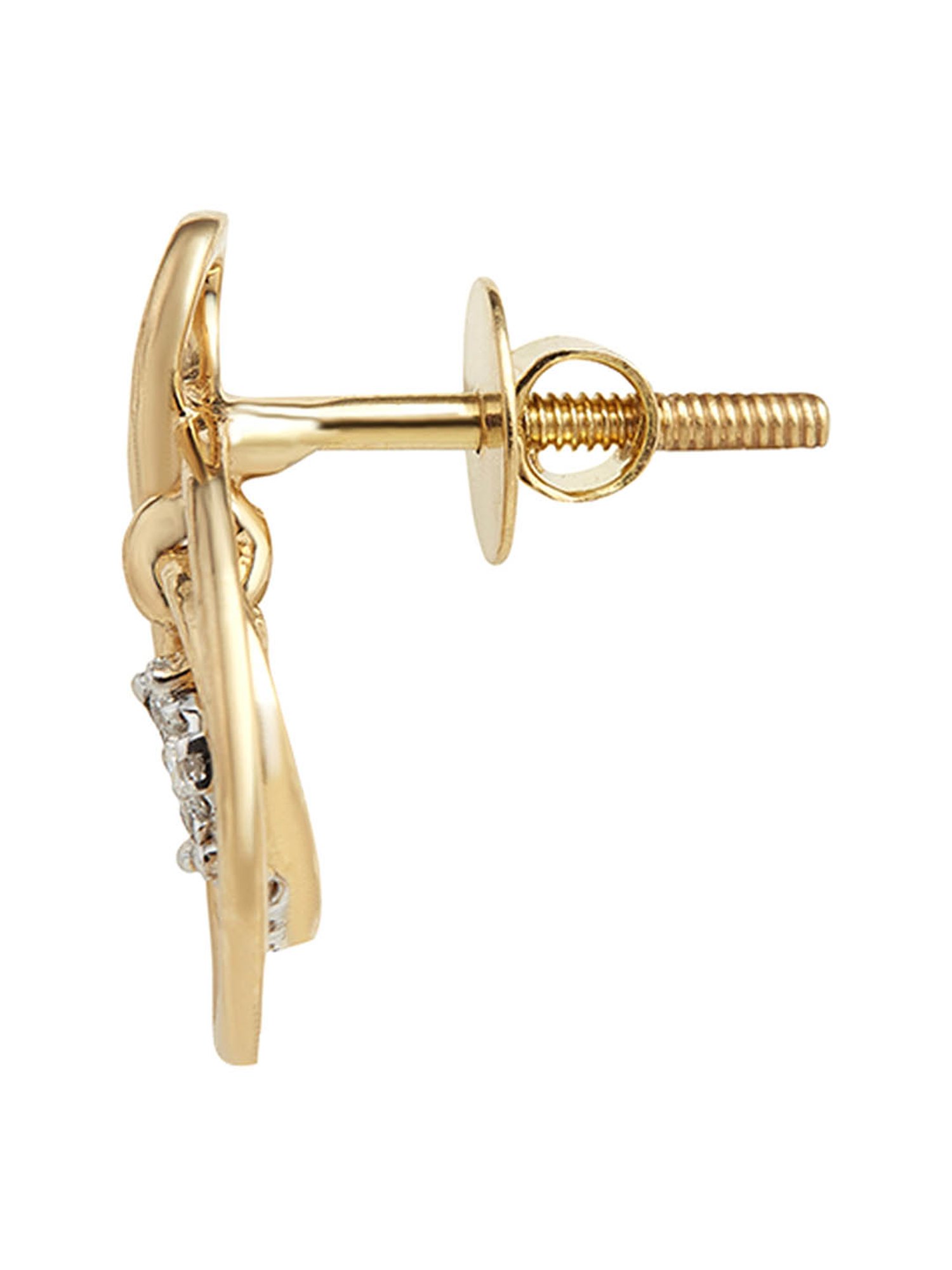 Waman Hari Pethe Jewellers 18k Gold & Diamond Earrings