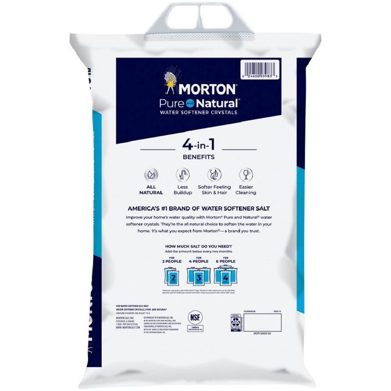 Pure and Natural Water Softener Salt Crystals - 40lbs - Morton
