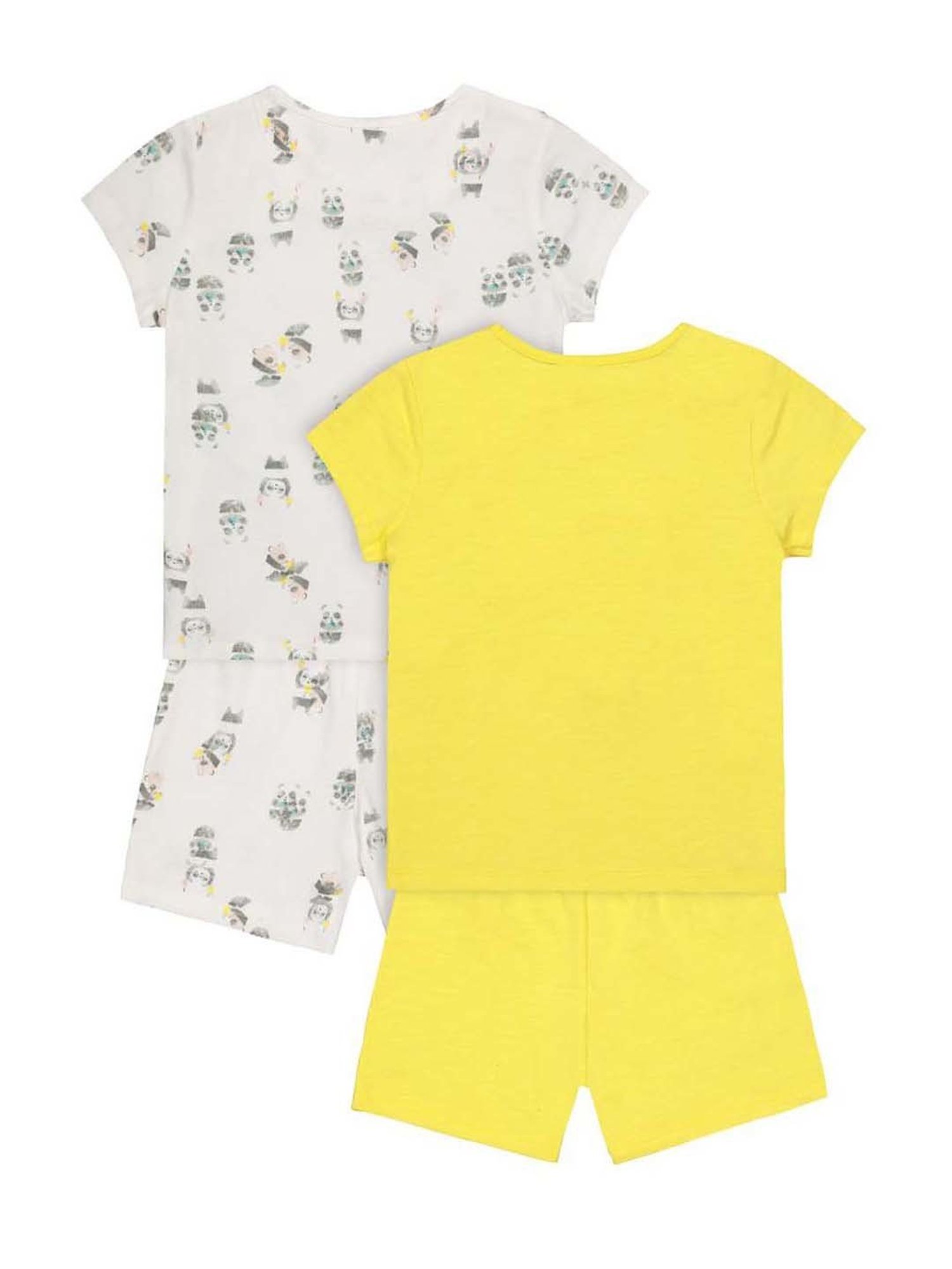 Mothercare Kids White & Yellow Cotton Printed Top Set