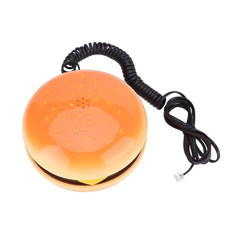 Wired Landline Phone Novelty Emulational Lovely Cute Hamburger Telephone Creative Desktop Phone Corded Phone for Home Office Deco with Flash redial and VoiceFrequency Dialing Function Funny
