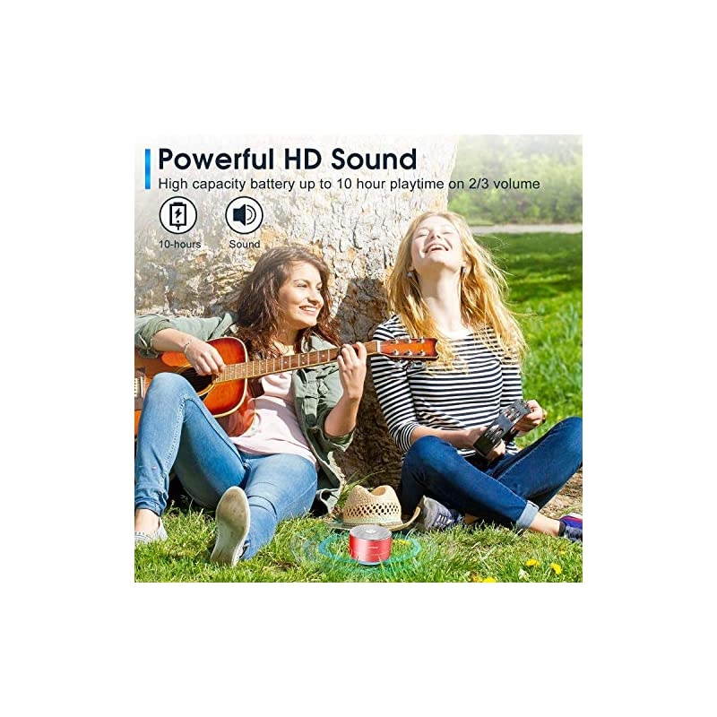 Portable Wireless Bluetooth Speaker with BuiltinMicHandsfree CallAUX LineTF CardHD Sound and Bass for iPhone Ipad Android Smartphone and More Red