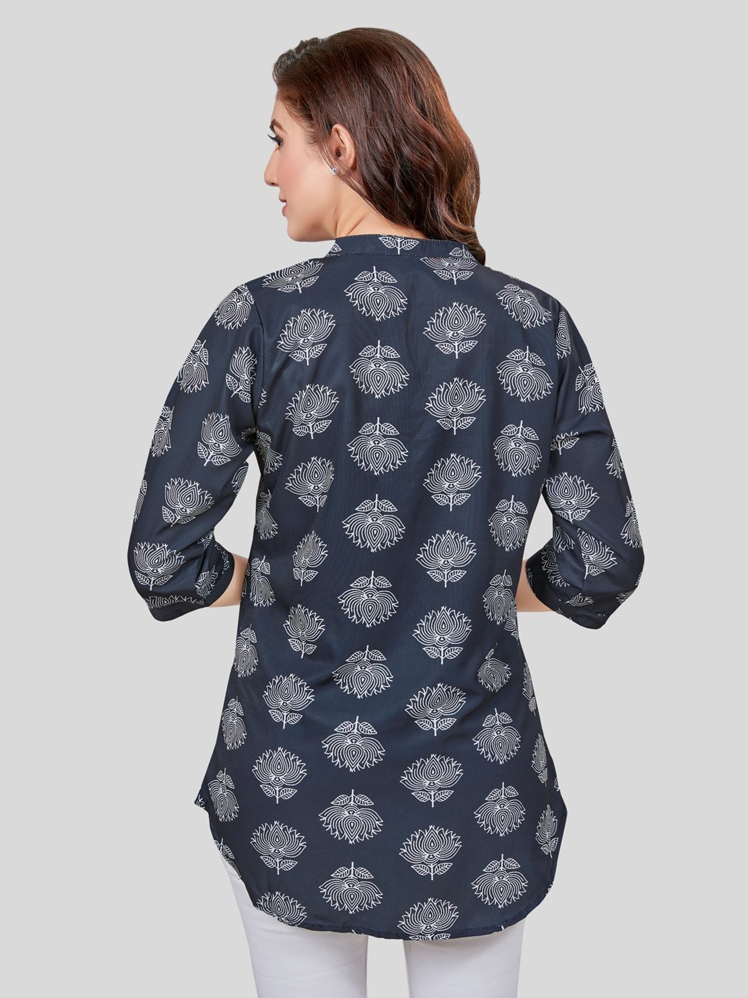 Saree Swarg Black Printed A Line Kurti