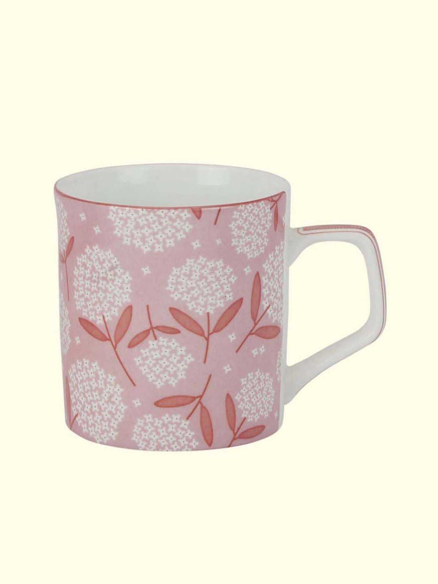 Living Scapes by Pantaloons Pink Bone China Cups (0.22 L) - Set of 2