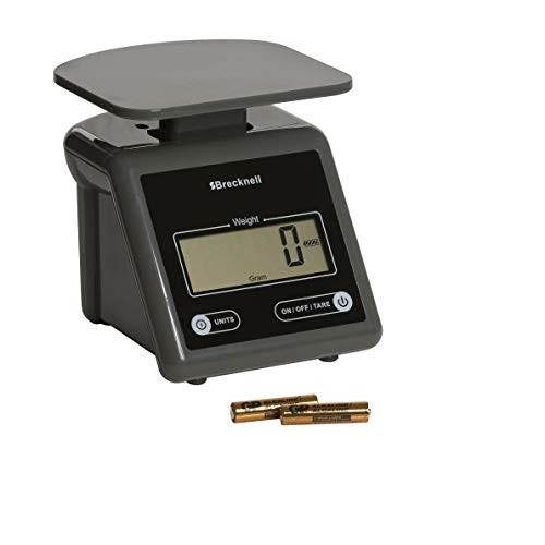 Brecknell Electronic Postal Scale, 7 lbs Capacity, 6 4/5 x 5 3/5 Platform, Gray