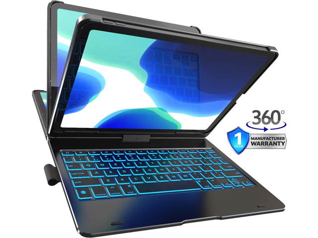 Typecase iPad Pro 11 2018 Keyboard Case with 360 Degree Hinge and Backlit Keys, Black