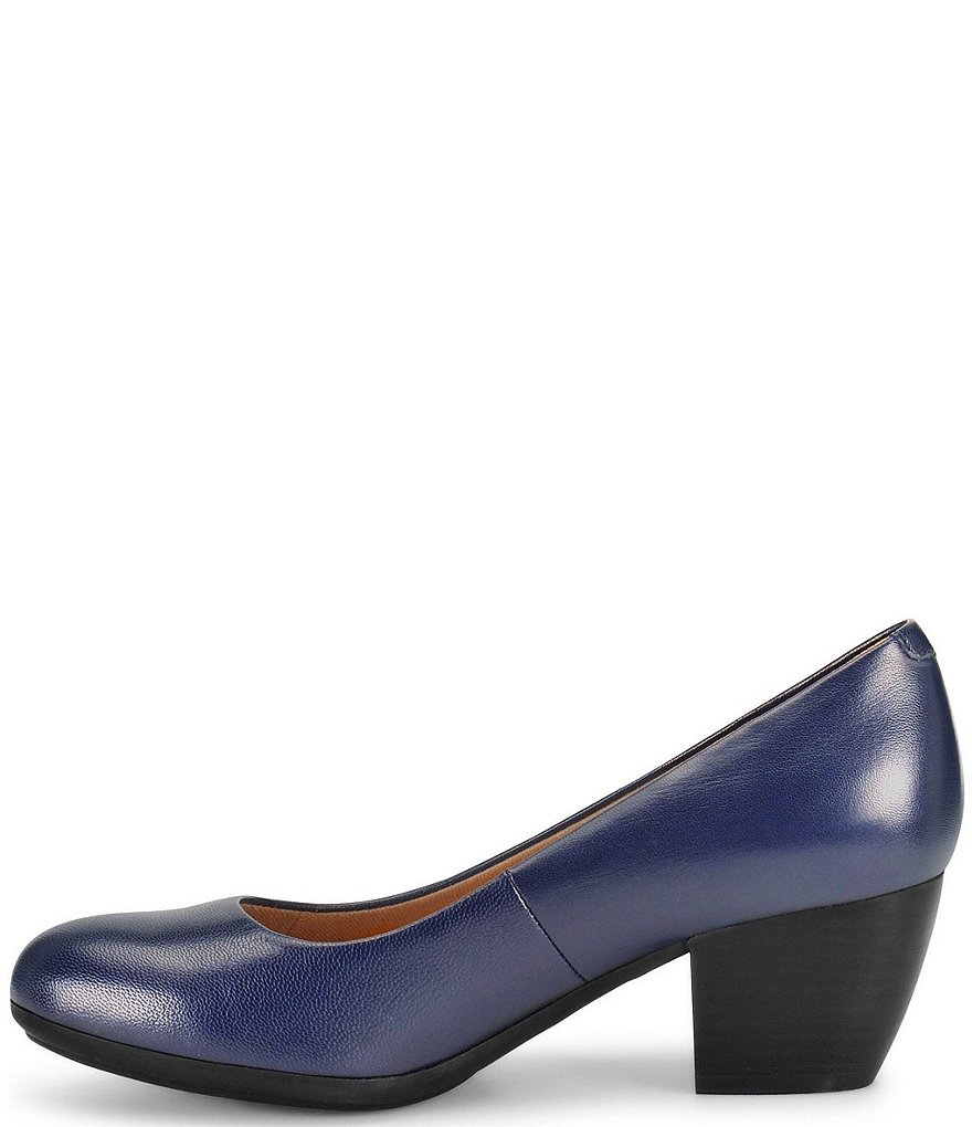Comfortiva Amora Leather Block Heel Pumps