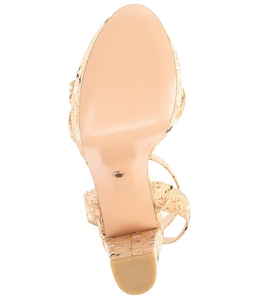 Pelle Moda Perth Cork Ankle Strap Block Heel Dress Sandals