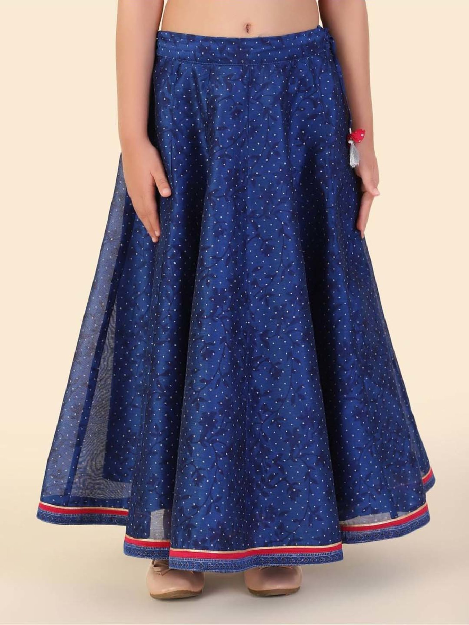 A Little Fable Kids Red & Beige Embellished Lehenga Choli