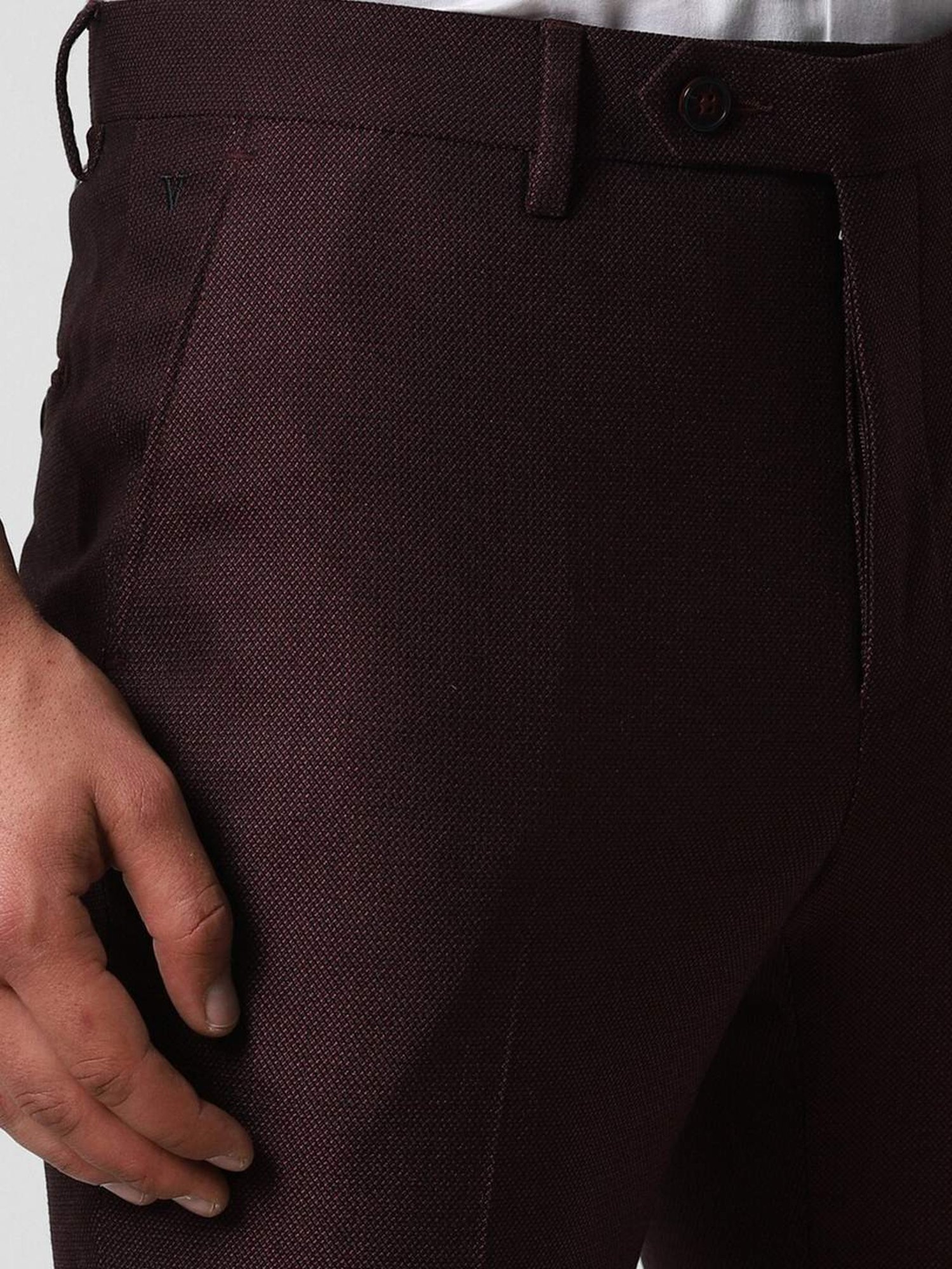 Van Heusen Maroon Slim Fit Two Piece Suit