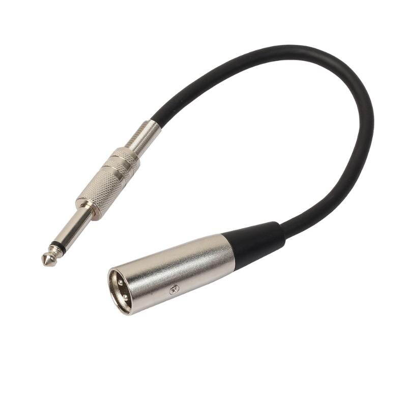 3P XLR Male Jack to 1/4" 6.35mm Female Plug Stereo Microphone Adapter Silve