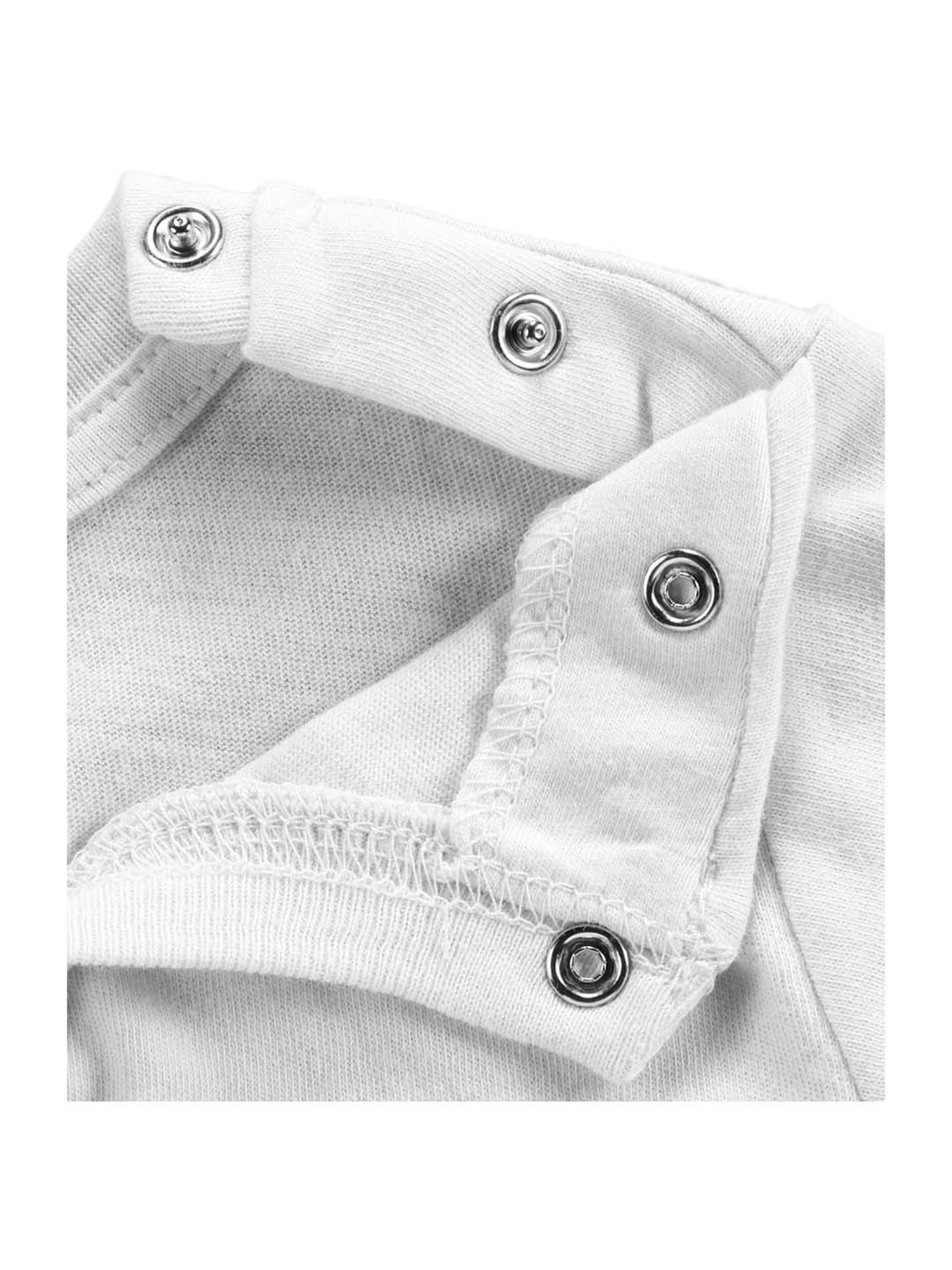 Zeezeezoo Kids White Cotton Printed Onesie