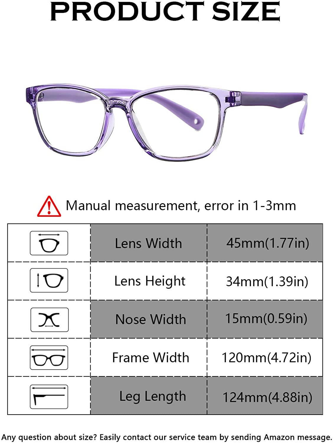 Kids Blue Light Blocking Glasses Square Nerd Soft Eyeglasses Frame, UV400 Protection