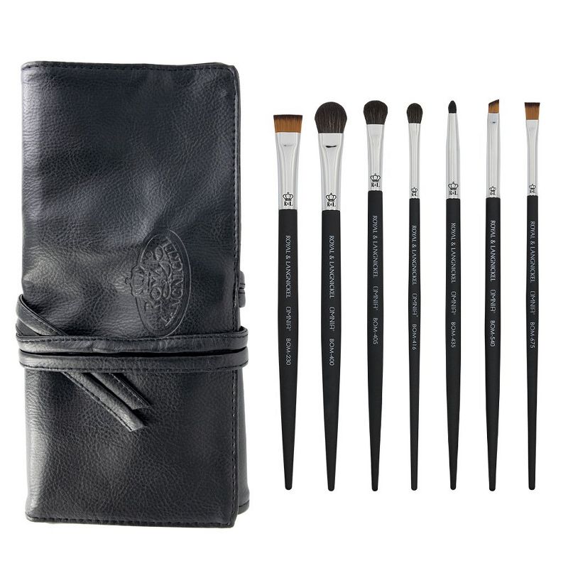 OMNIA Brush Artist Favorites, KJB, 8pc Eyes Makeup Brush Set with Wrap