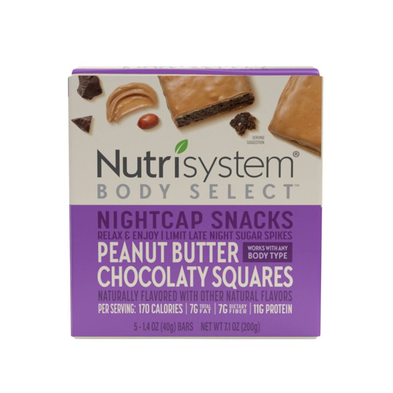 Nutrisystem Body Select Nightcap Snacks Peanut Butter Chocolaty Squares - 30ct