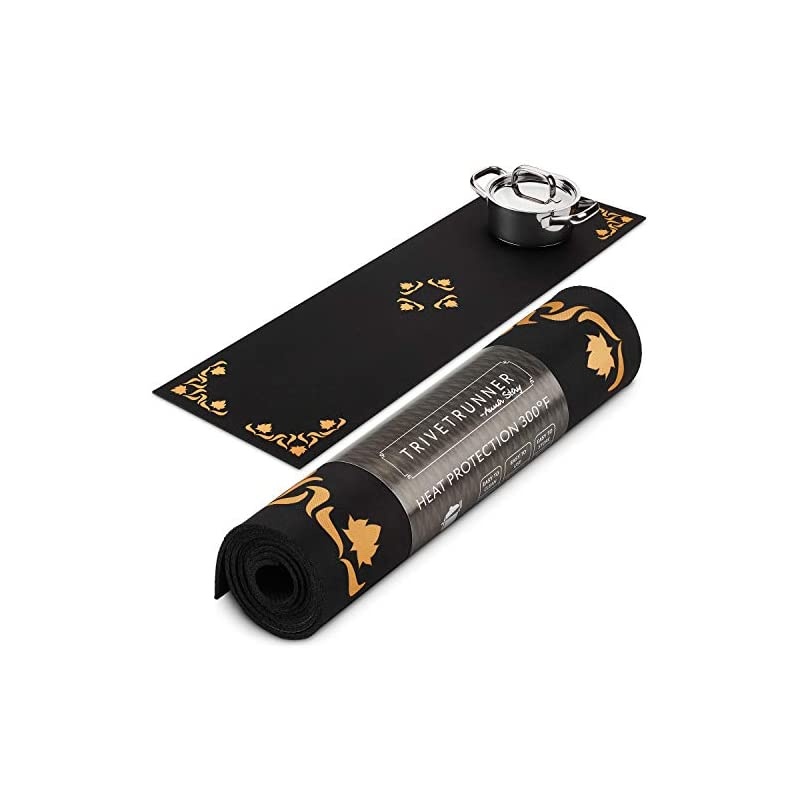 Decorative Trivet and Kitchen Table Runners Handles Heat, anti Slip, Hand Washable and Convenient for Hot Dishes, Black/White