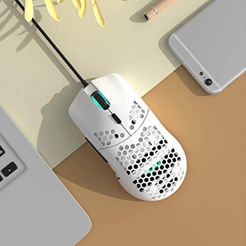 A-jazz AJ390 Gaming Mouse with 16,000 DPI Optical Sensor Chroma RGB Lighting,69g Lightweight Honeycomb Shell, Ultraweave Cable,6 Programmable Buttons for PC Gamer