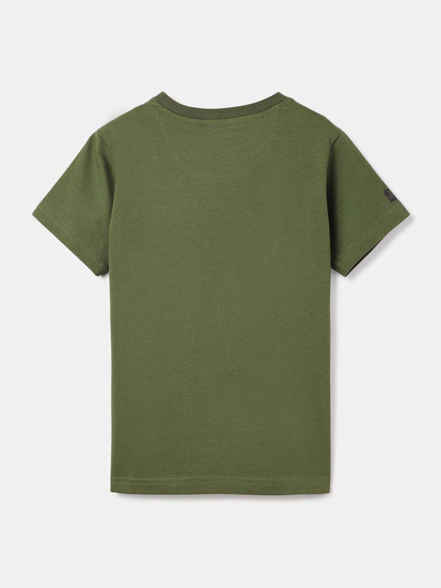 Blue Giraffe Boys Olive Cotton Solid T-shirt