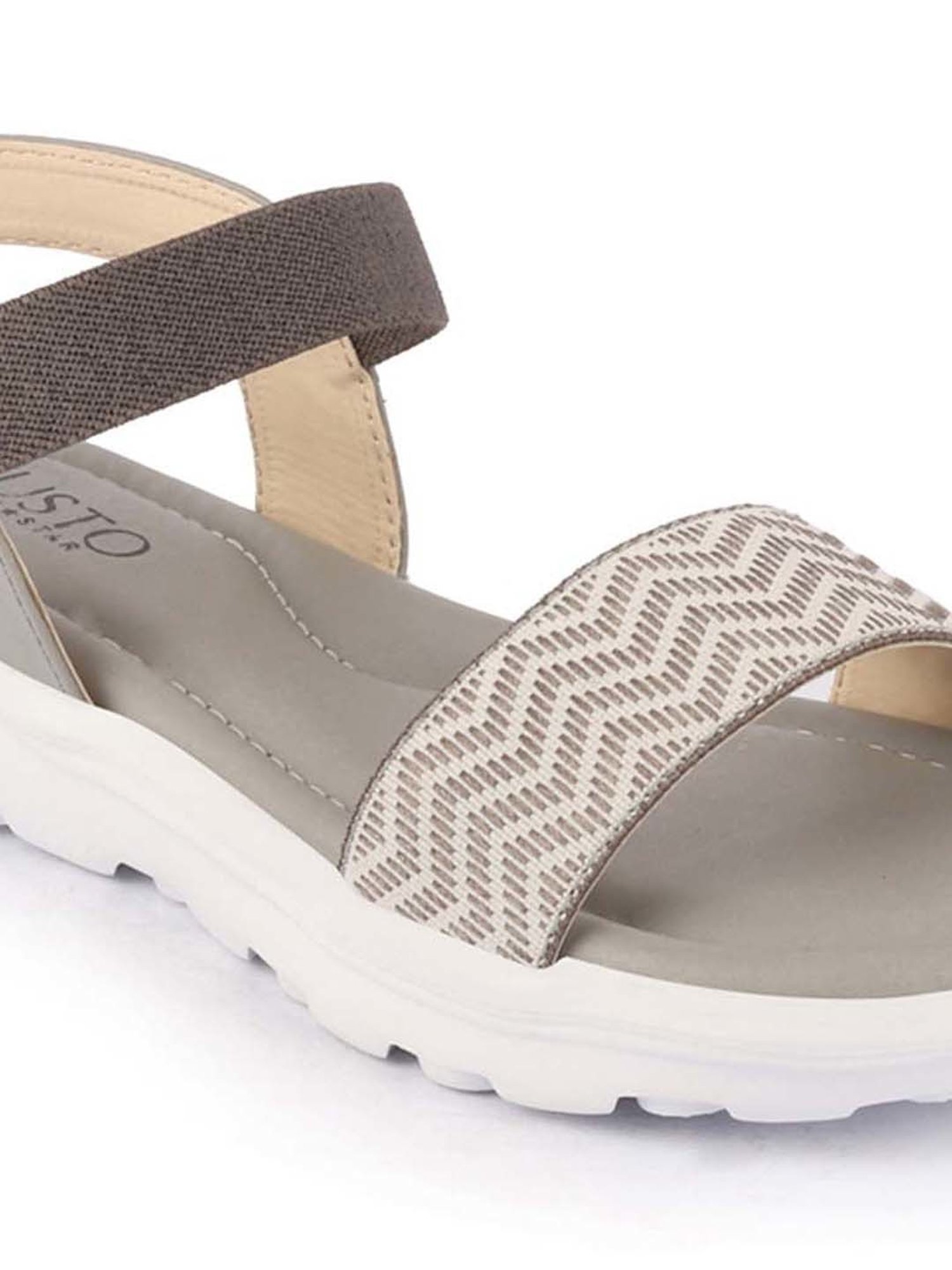 Fausto Women's Grey Ankle Strap Wedges