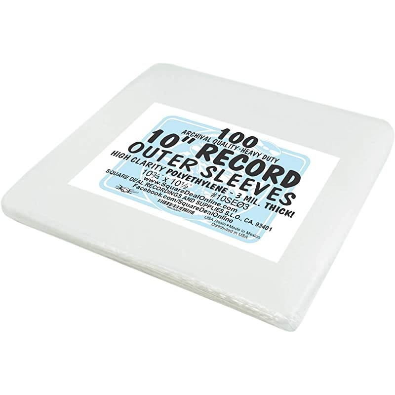 Plastic Outer Sleeves for 10 Vinyl Records 10SE03 Protect The Record Jacket Protect Against Dust 3 MIL Thick AlbumsOutersleeves