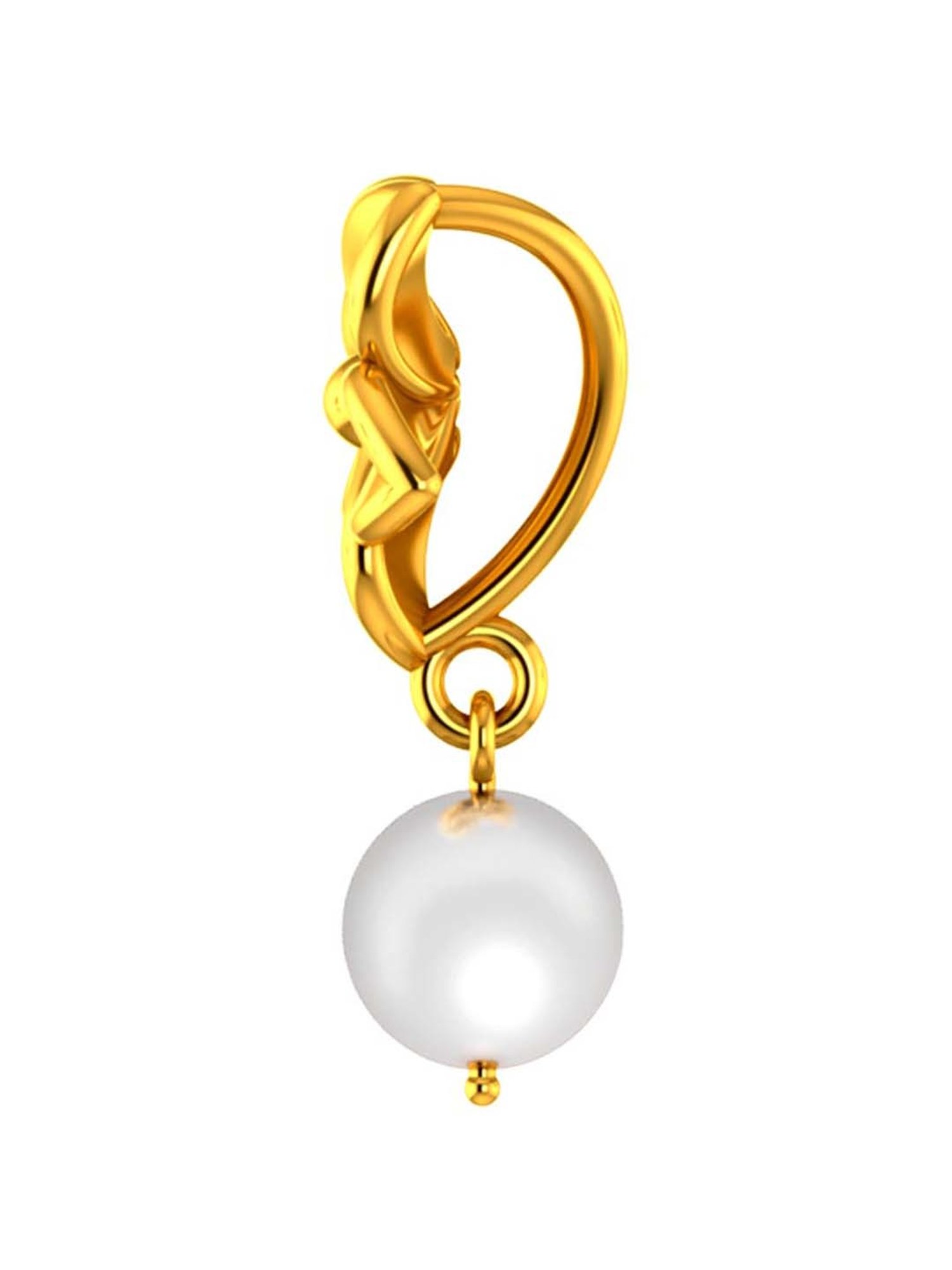 P.C. Chandra Jewellers 18k Gold Pendant with A Five-petal Floral Design & A Pearl for Women & Girls