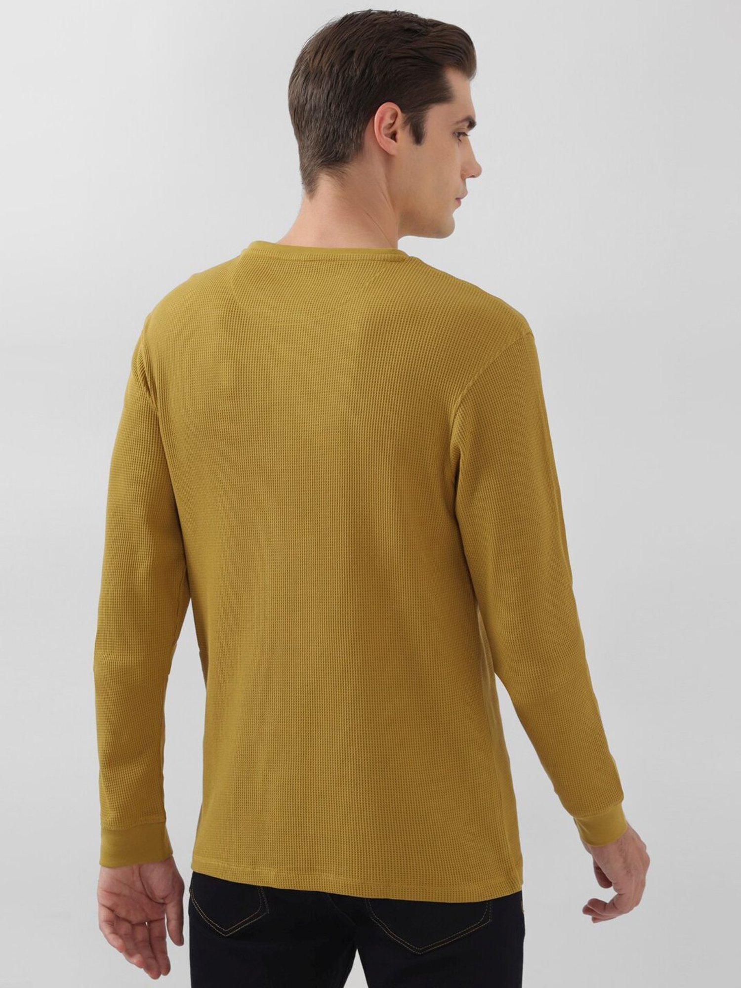 Peter England Yellow Regular Fit T-Shirt