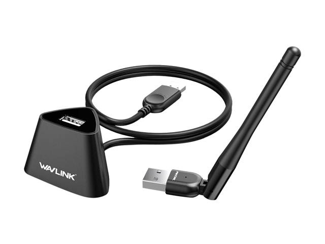 Wavlink AC600 USB Wifi Adapter, 600Mbps Dual Band Wireless Adapter, 802.11ac, High Gain 3dbi Antenna Network Adapter, 2.4G/150Mbps + 5G/433Mbps For PC, Windows XP/Vista/7/8/8.1/10 (32/64bits) MAC OS
