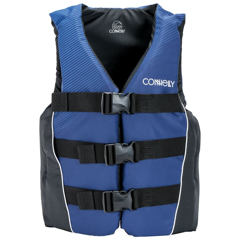 Connelly Coast Guard Approved Nylon Teen Water Sport Lake Boating Swimming Life Jacket PFD Vest, Blue/Black