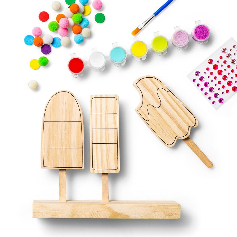 3pk Paint-Your-Own Wood Popsicles Kit - Mondo Llama™