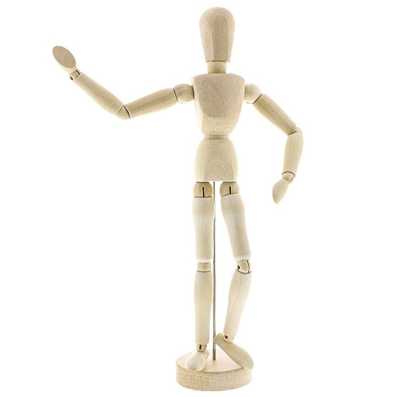Le Juvo Drawing Mannequin 13" Wooden Human Figure Model, Art Manikin Jointed Perfect for Sketching