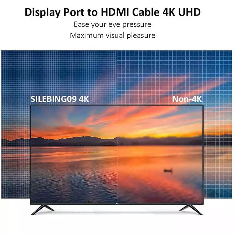 DisplayPort to HDMI Cable, Hannord [High Speed 4K 30Hz UHD, 2K 60Hz, 1080P 120Hz] Uni-Directional Nylon Braided Gold-Plated DP to HDMI Cord Display Port to HDMI Male Connector - 6Feet