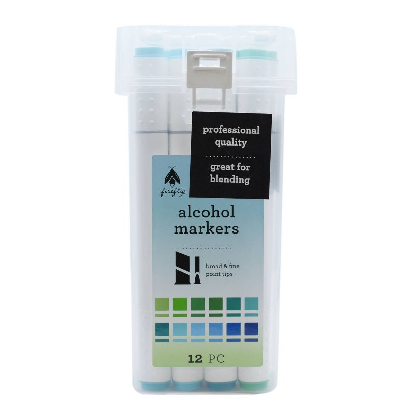 12pc Alcohol Markers Blue/Green - Momenta