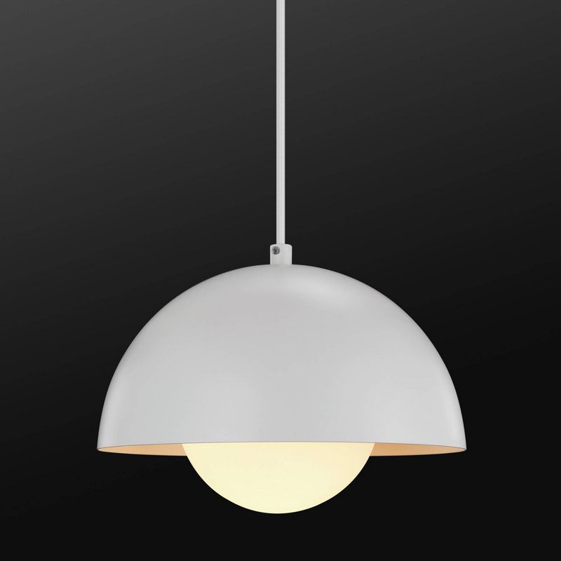 1-Light Amelia Plug-In Pendant with Glass Shade Matte White - Globe Electric