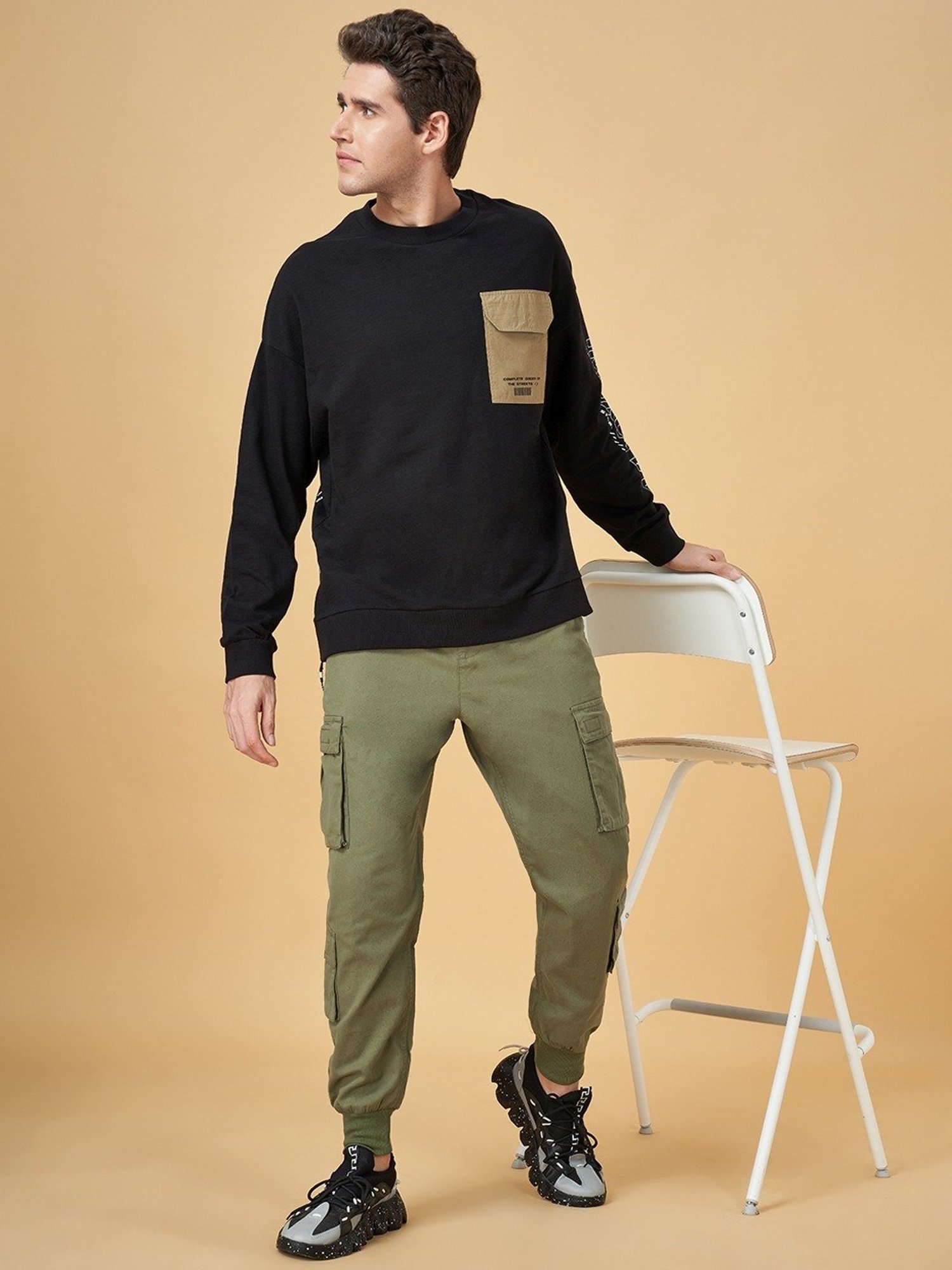 Street 808 By Pantaloons Black Cotton Regular Fit Printed T-Shirt