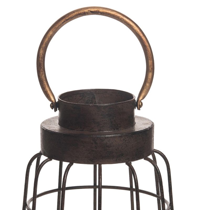 Black Metal Battery Operated LED Lantern - Foreside Home & Garden