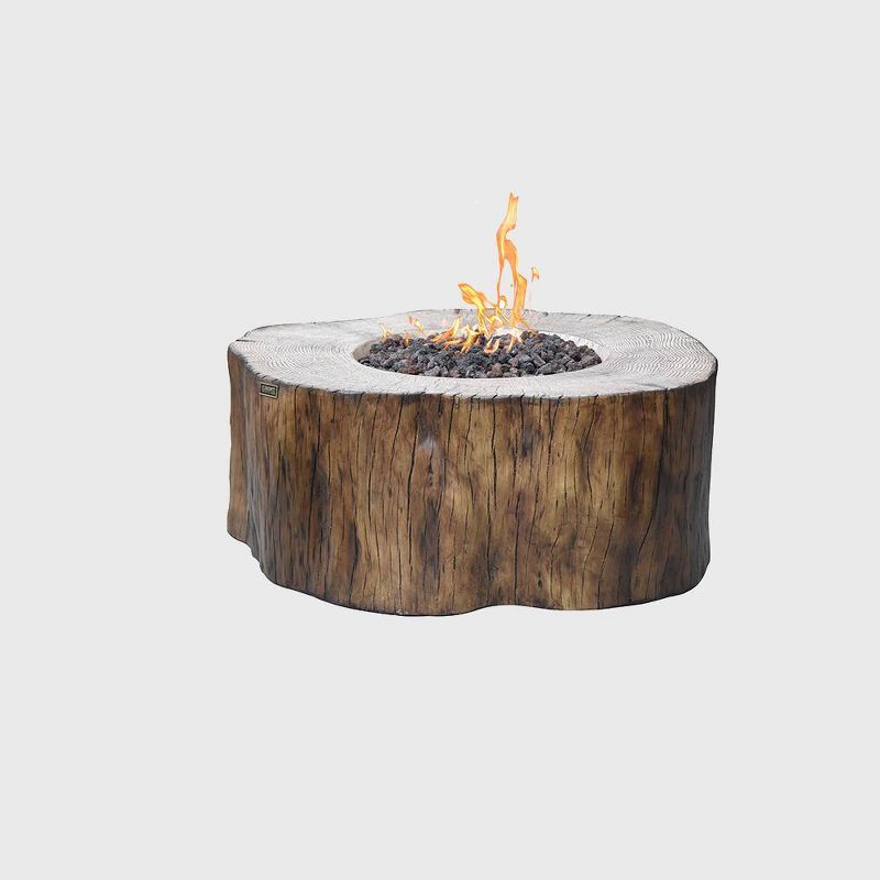 Manchester Round Propane Fire Table - Wood - Elementi