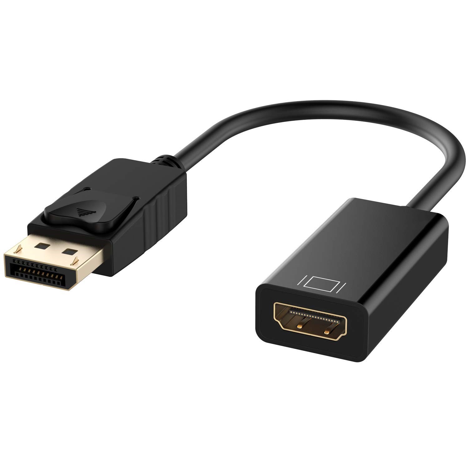 DisplayPort to HDMI Adapter, Nurbenn DP Display Port to HDMI Converter Male to Female Gold-Plated Cord Compatible for Lenovo Dell HP and Other Brand