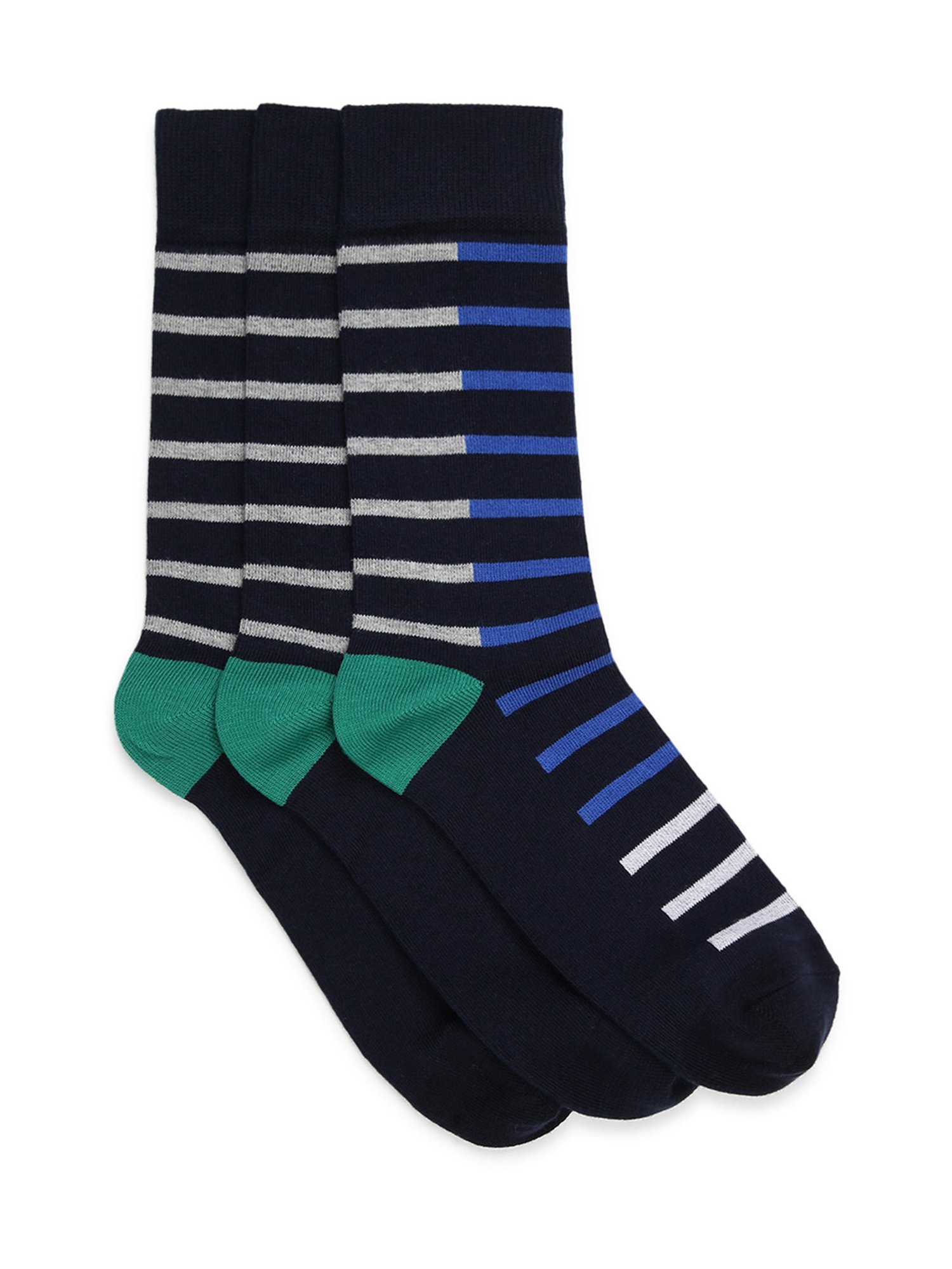 Sokker Multicolor Cotton Striped Socks - Set of 2