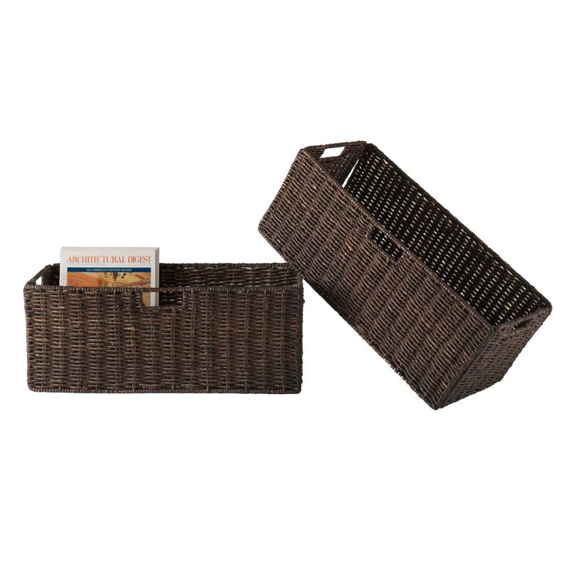 3pc Granville Set Storage Shelf with Baskets Walnut - Winsome