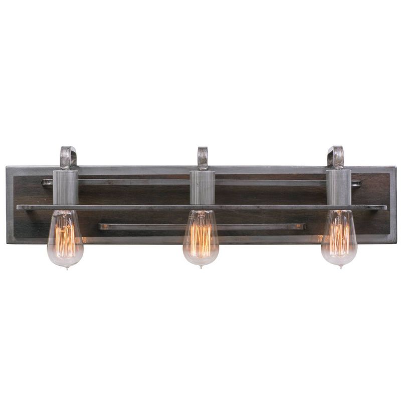 6" Lofty 3 Light Vanity Steel/Zebrawood - Varaluz