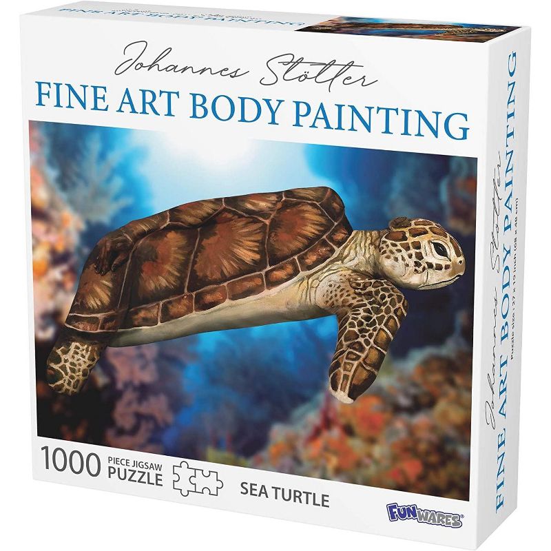 Funwares Johannes Stotter Sea Turtle Body Art 1000 Piece Jigsaw Puzzle