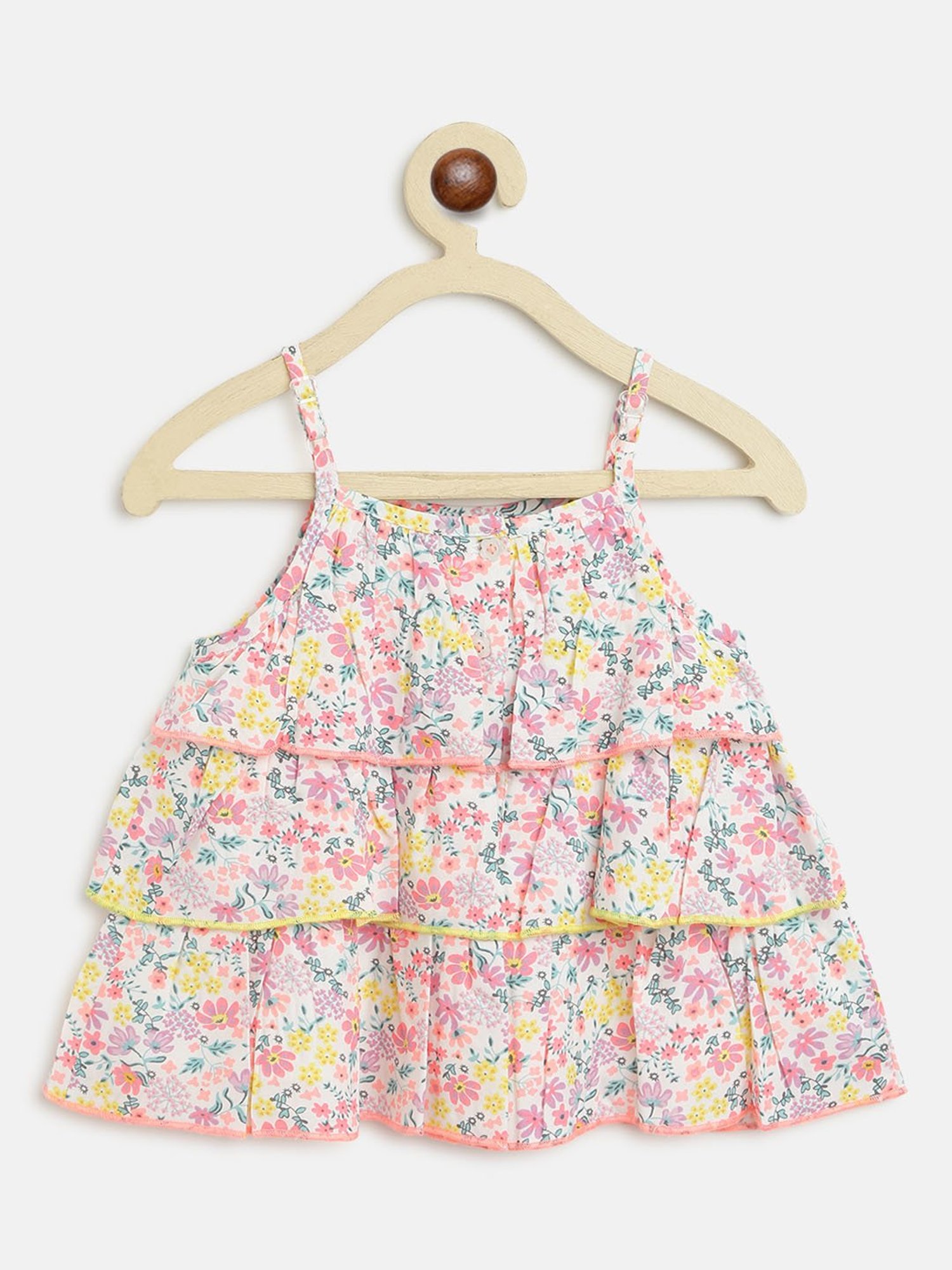 Nauti Nati Kids White & Blue Floral Print Top with Shorts