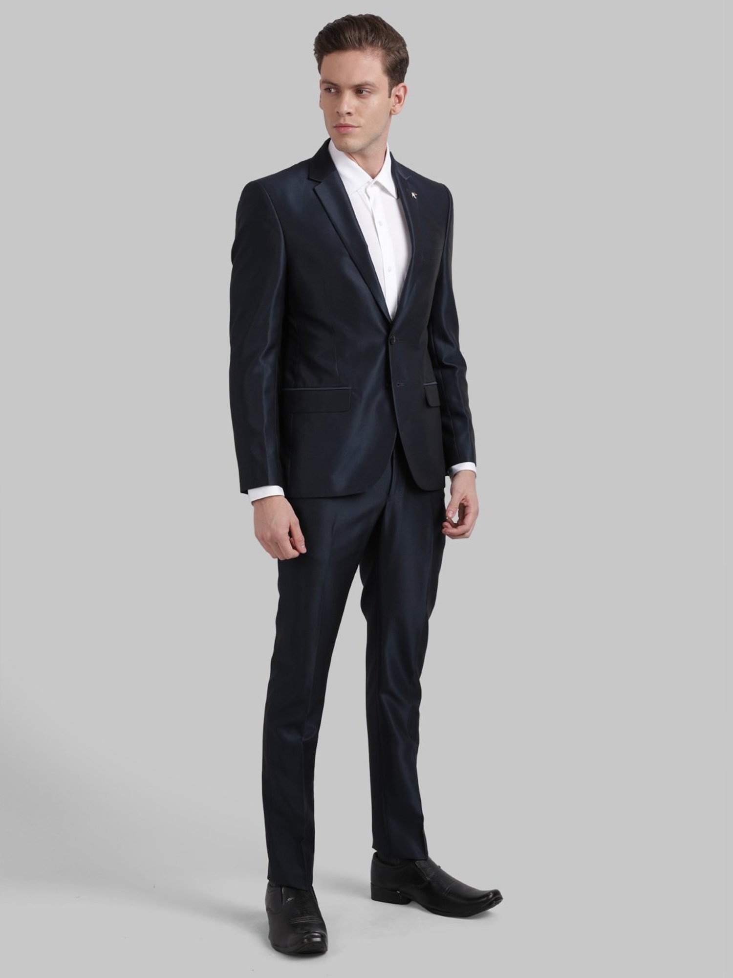Parx Black Regular Fit Two Piece Suit